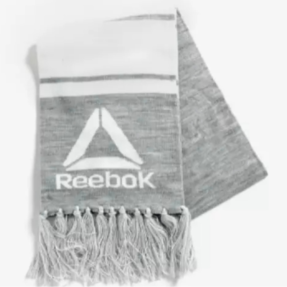 Reebok rally gray tassel scarf new